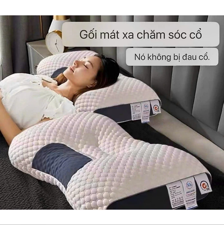 Gối Spa, Gối Chống Mỏi Vai Gáy - Gối Dệt Kim Lõi Bông