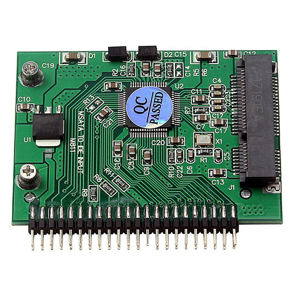 2x PCI-E MSATA SSD 50mm 3.3V to 2.5" IDE 5V 44PIN Converter Board Adapter