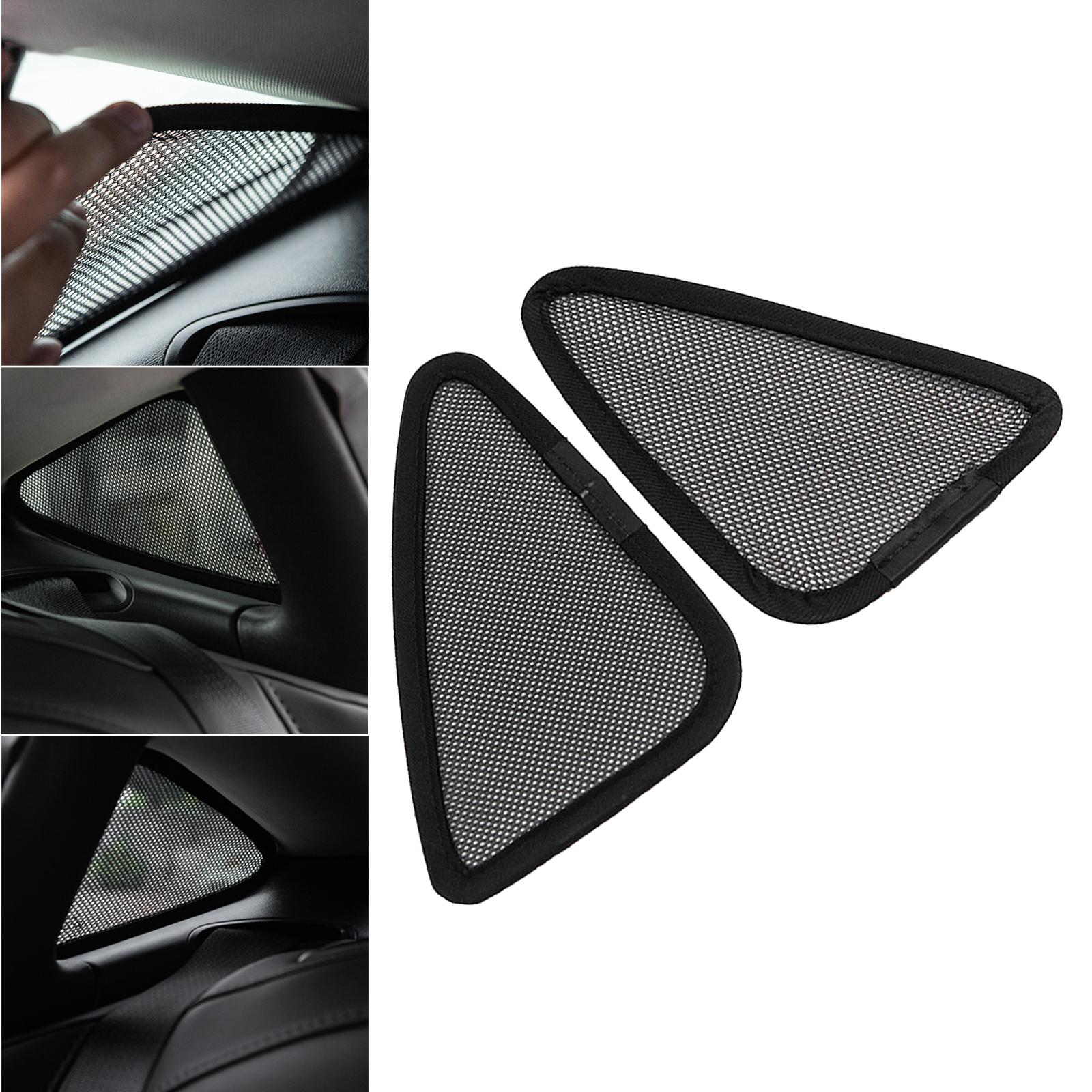Set of 2 Window Sunshade Cover Triangular Net Protector for Tesla Model 3