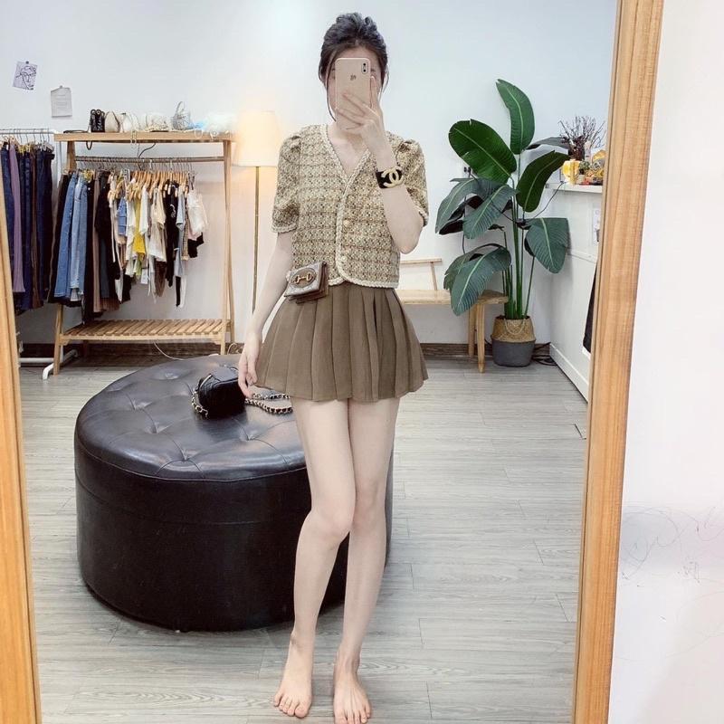 Áo Dạ Tweed Tay Cộc Viền Thừng, Áo Dạ Dáng Ngắn Siêu Xinh Có Ảnh Thật Kèm Video