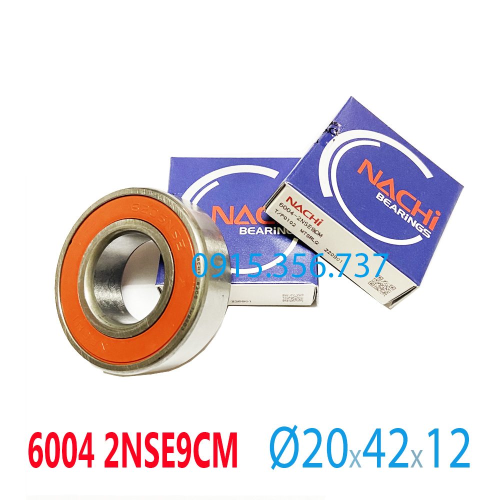 Vòng Bi 6004 Bearing NACHI Vòng Bi xe máy 6004-2NSECM, 6004CM. 6004ZZ  NACHI Ø4x12x4mm