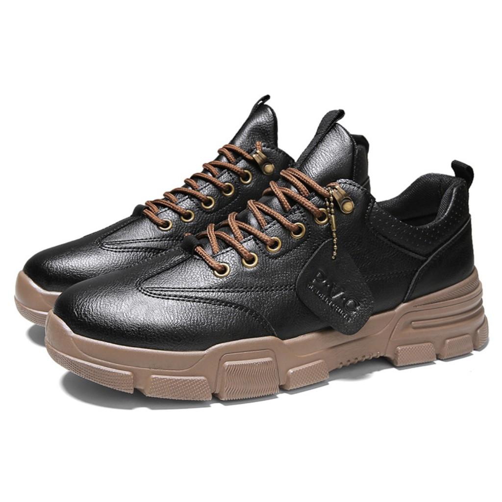 Giày Nam PVC - Giày thể thao nam Sneaker Tăng Chiều Cao Độn đế 3cm, Đính tem, Siêu Nhẹ, Cực Ngầu, 2021