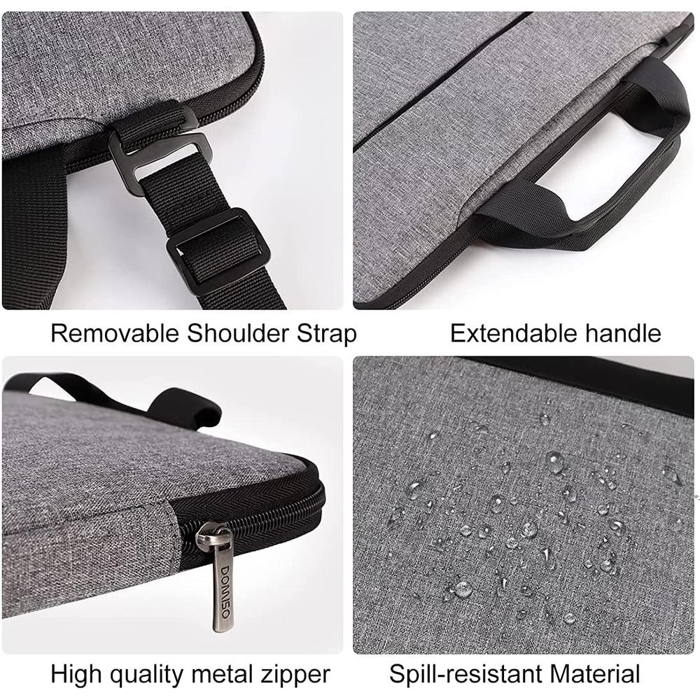 14 15.6 17.3 Inch Chống Nước Laptop Thời Trang Đựng Túi Đeo Vai Túi Đựng Máy Tính Màu Xám