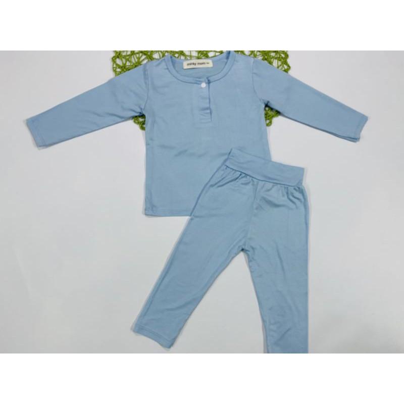 Bộ dài tay thun lạnh cúc ngực cho bé - 1038