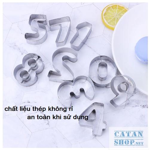 Vỉ 9 Khuôn cắt bánh quy hình số bằng thép không gỉ tạo hình bánh Cookie kiểu dáng đáng yêu, xinh GD522-Khuonbanh-So