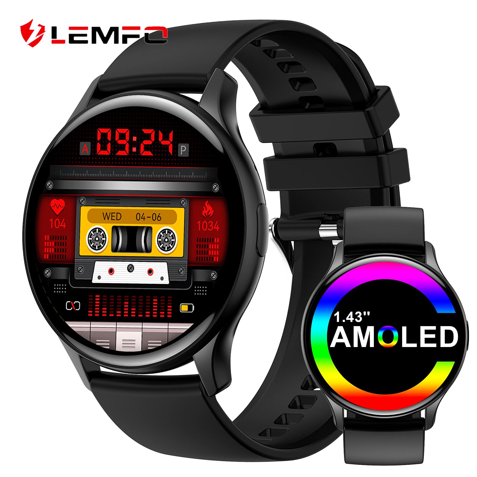 Đồng hồ thông minh LEMFO dành cho nam giới AMOLED HD IP68 Chống nước Bluetooth Call New Ladies Smartwatch 260mAh 1.43 inch 466 * 466 pixel