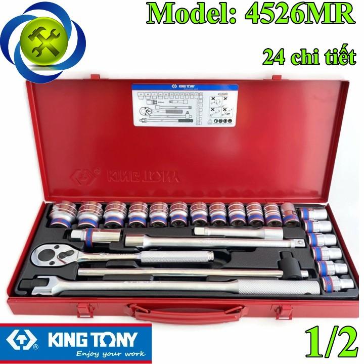 Bộ tuýp 1/2 Kingtony 4526MR 10-32mm 6 cạnh gồm 24 chi tiết loại 1/2