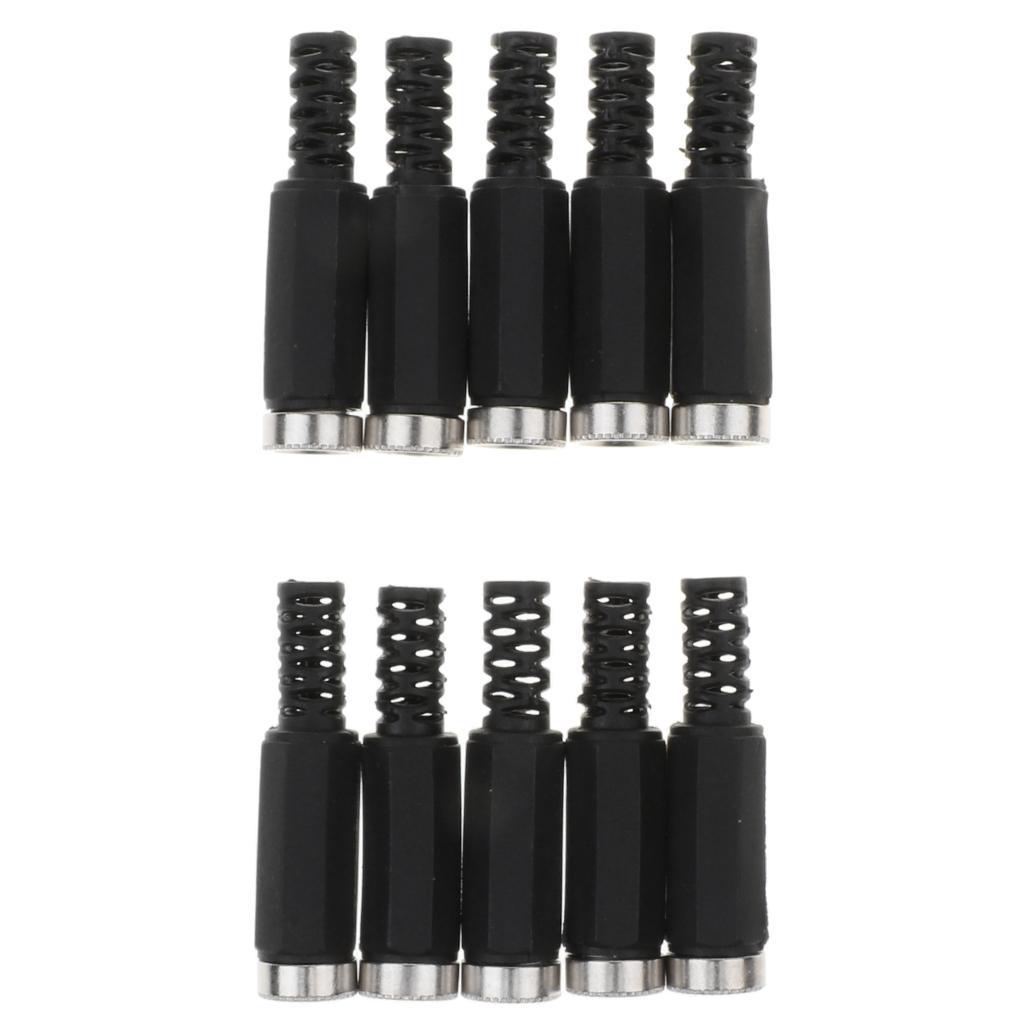 10Pieces DC5525 Power Socket Female 5.5mm*2.5mm Connector Adapter Black
