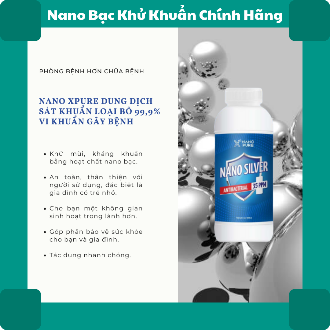 Dung dịch Nano Xpure Nano Silver 35ppm 1L