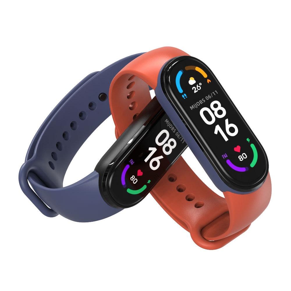 Dây Đeo Cao Su Cho Mi band 7/6/5 Viền Đen MJOBS, Dây Đeo Thay Thế Chuyên Dụng ,Mềm, Chất Lượng Cao