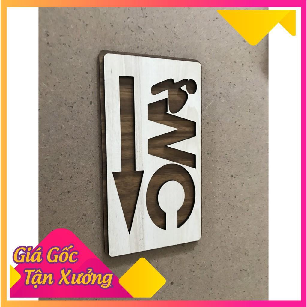 Bảng Gỗ Decor - Chỉ Dẫn WC - Bảng Gỗ Woody
