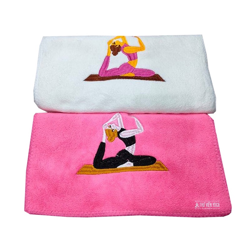 Khăn lau mồ hôi tập Yoga , kích thước 110cm x 25cm khăn thêu vải cotton cao cấp pha nhung mềm mại thấm hút mồ hôi, sử dụng trong các ngoại khoá ngoài trời , gym , thể thao , yoga