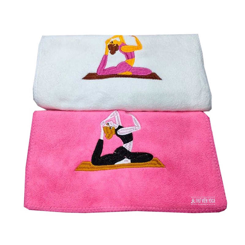 Khăn lau mồ hôi tập Yoga , kích thước 110cm x 25cm khăn thêu vải cotton cao cấp pha nhung mềm mại thấm hút mồ hôi, sử dụng trong các ngoại khoá ngoài trời , gym , thể thao , yoga 