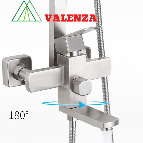 Bộ sen cây tắm đứng inox sus304 nóng lạnh Valenza SCV-01 cao cấp