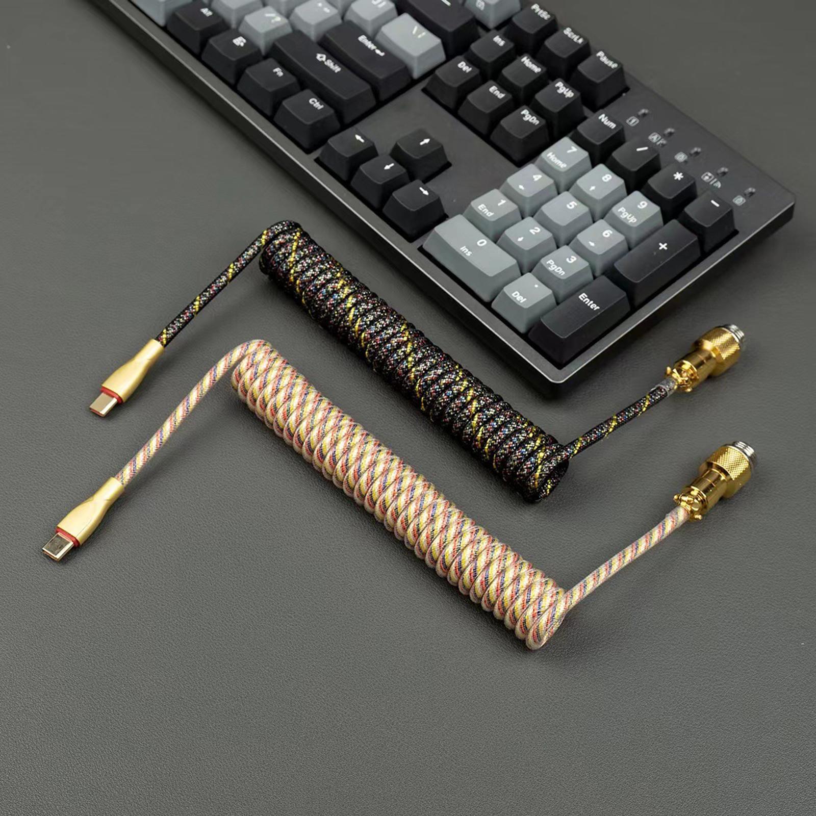 Coil Type C Cable for Mechanical Keyboard Detachable Keyboard Accessories Type C to Type A Cable