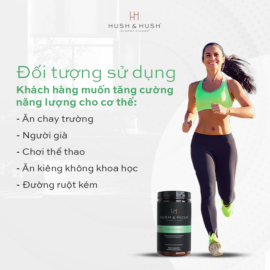 Bột Protein Thuần Chay Bổ Sung Vitamin Và Năng Lượng - Hush &amp; Hush Plant Your Day 402g