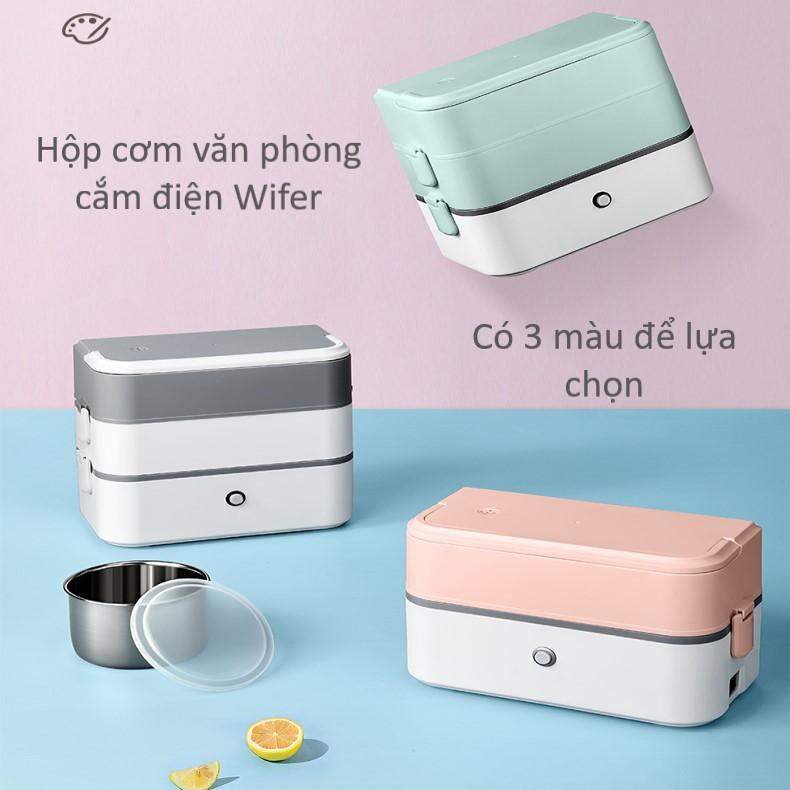 Hộp cơm cắm điện văn phòng Wifer 2 tầng 4 bát inox có chức năng giữ nhiệt, hâm nóng và tự nấu chín thức ăn đa năng