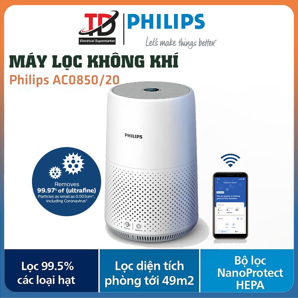 Máy Lọc Không Khí Philips AC0850/20, Diện Tích &lt;49m2 Lọc Bụi Mịn PM2.5, Hàng Chính Hãng