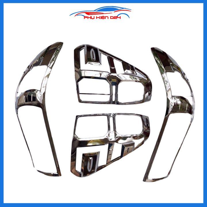 Ốp viền đèn pha hậu mạ crom Hilux Revo 2016-2017-2018-2019-2020 chống trầy trang trí bảo vệ xe