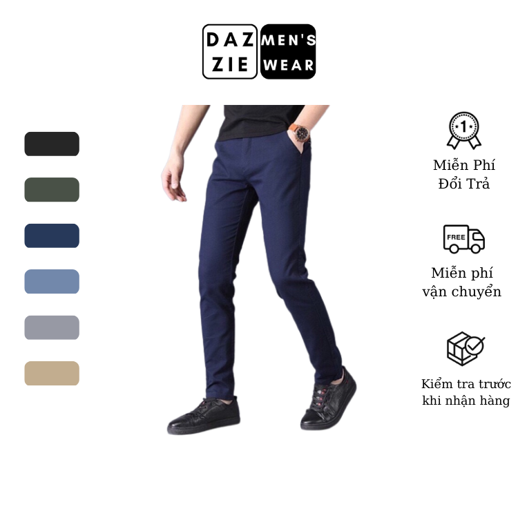 Quần Khaki Nam Dài DazzieMenwears chất Kaki mềm mịn, đa dạng màu dễ phối đồ, phù hợp mặc đi chơi, đi làm