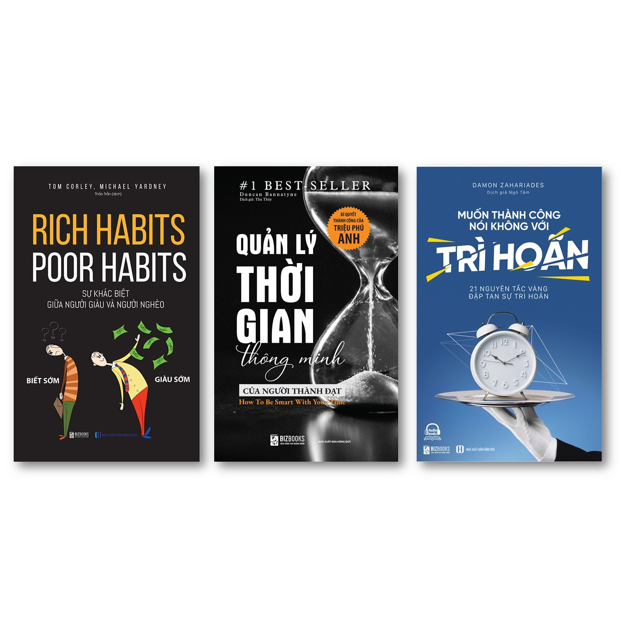 Bộ 3 cuốn sách kỹ năng mềm độc nhất mọi thời đại NT"Rich habits, poor habits: Sự khác biệt giữa người giàu và người nghèo ,Quản lý thời gian thông minh của người thành đạt: Bí quyết thành công của triệu phú Anh , Muốn thành công nói không với trì hoãn – 2