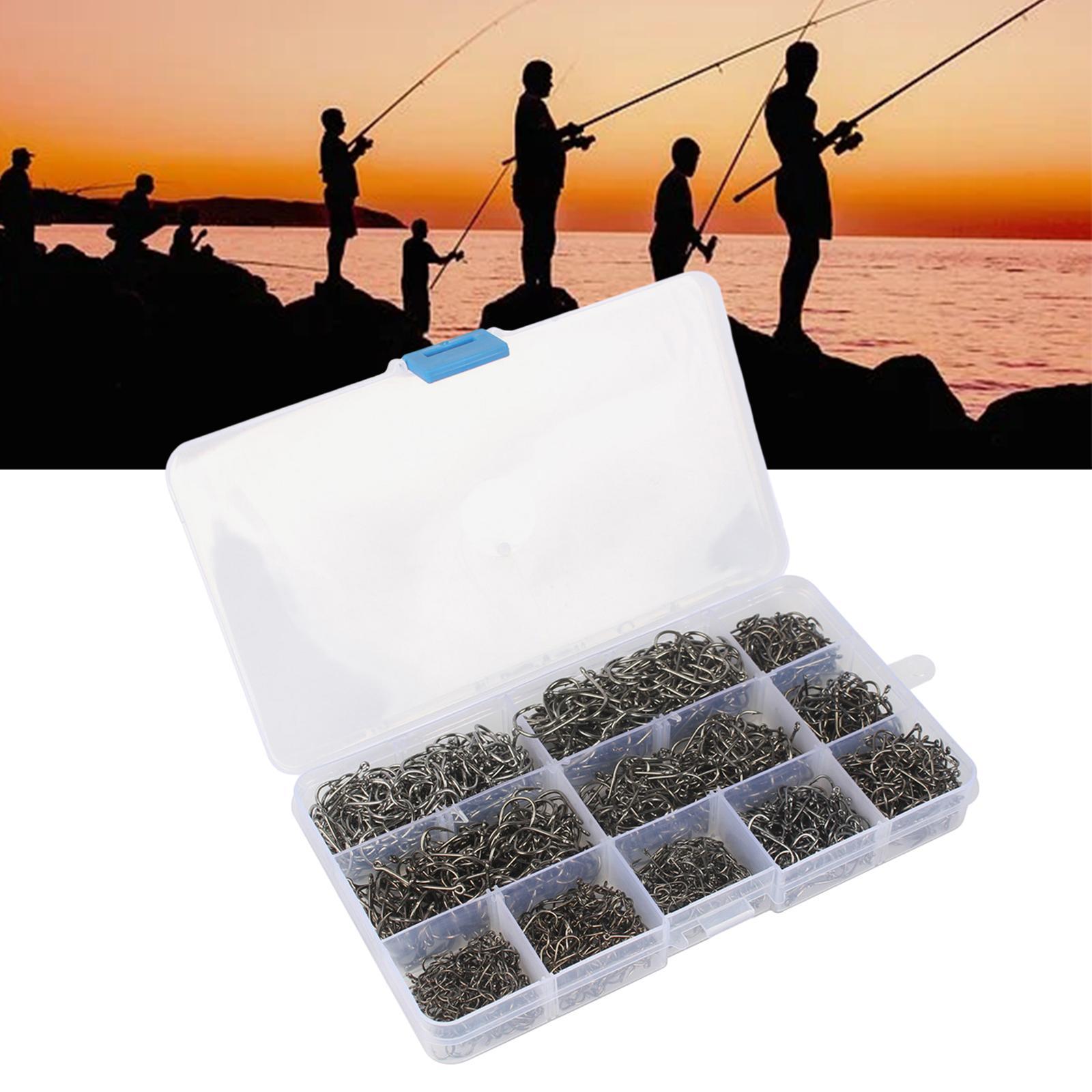 1600 Pieces Fishing Hooks Sea Fishing Fish Hooks Bass Weighted Hooks