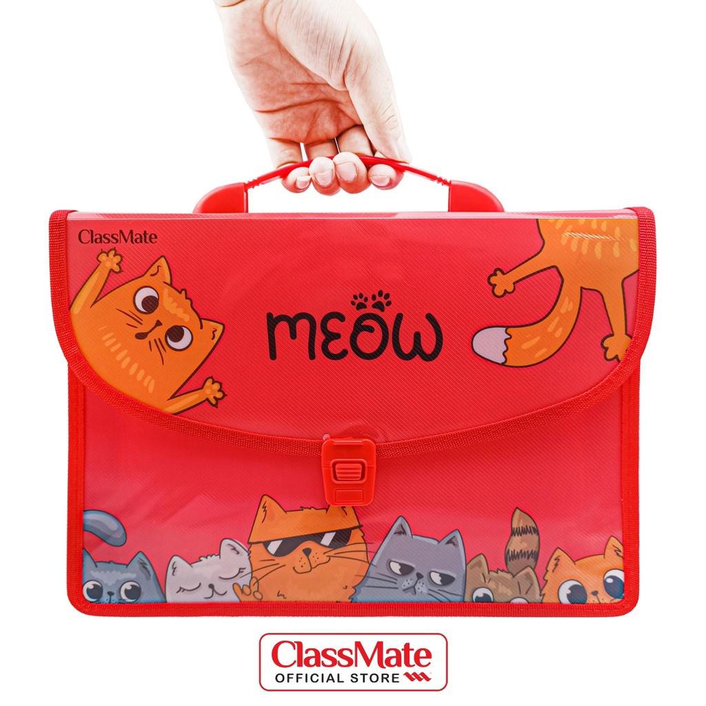 Cặp học thêm 2 ngăn CLASSMATE Thiết Kế Meow Dễ Thương, Chất Liệu Nhựa Nguyên Sinh An Toàn CL-SB310