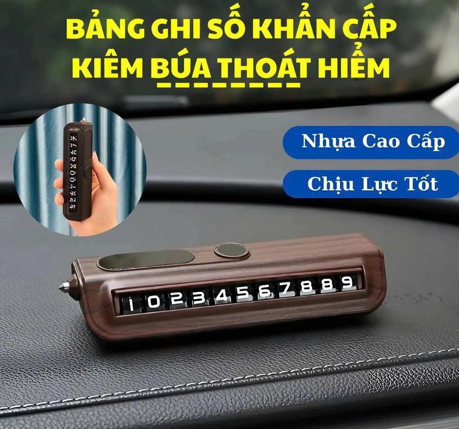 Bảng Ghi Số Điện Thoại Ô Tô , Thẻ Đỗ Xe Hiển Thị Số Điện Thoại Gắn Taplo Xe Hơi , Ô Tô Tiện Lợi Kiêm Búa Thoát Hiểm PHỤ KIỆN NỘI THẤT KHÁC Giao Màu Ngẫu Nhiên