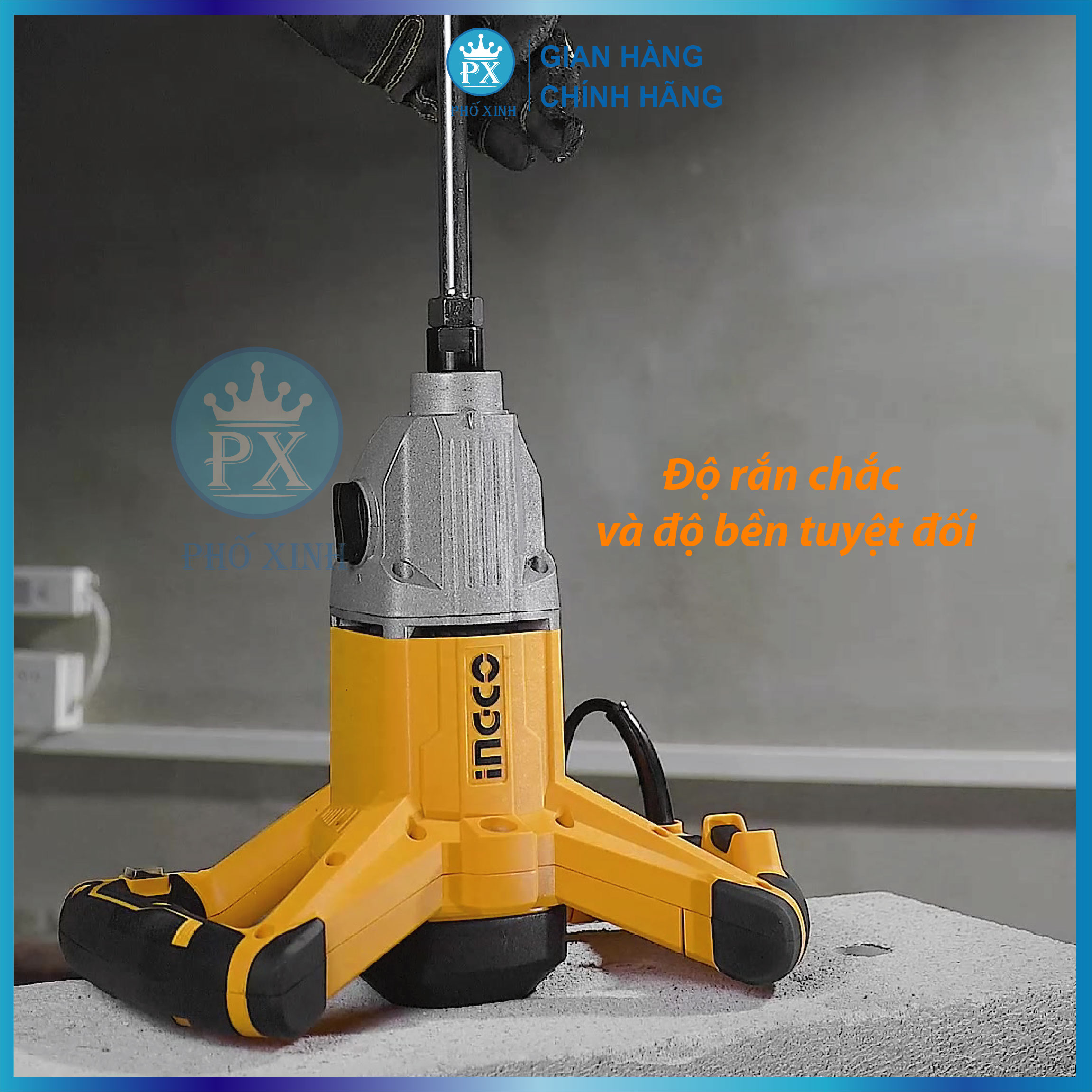 Máy trộn sơn INGCO MX214008 dễ điều khiển và kiểm soát Máy trộn hoạt động mạnh mẽ, hiệu suất cao, nhông hộp số hợp kim