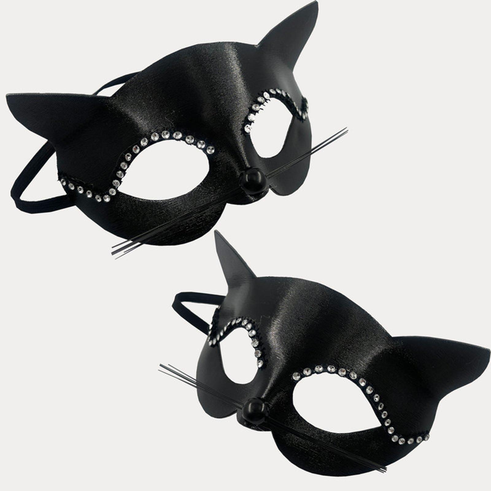 Women Black Cat / Masquerade / Rhinestones Decoration Half Face / Elegant for Fancy Dress Carnival Party Halloween Costume Props