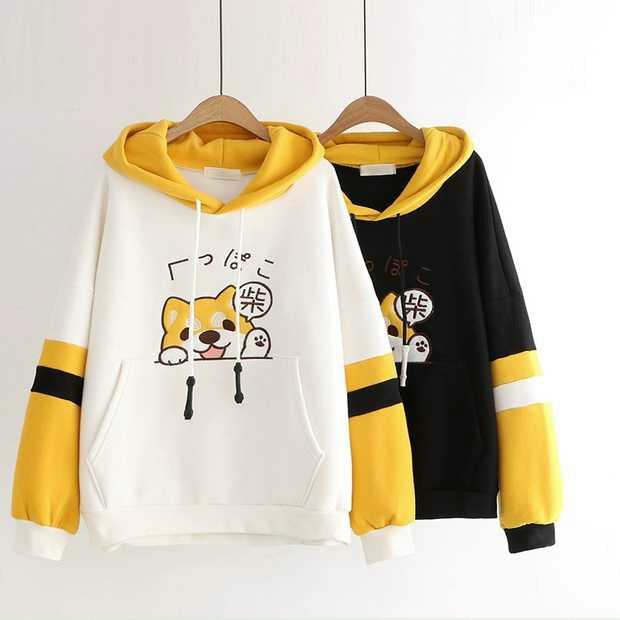 Áo Khoác, Áo Hoodie nỉ bông Cún Corgi có nón phía sau cực xinh xắn đáng yêu - Hany Shop
