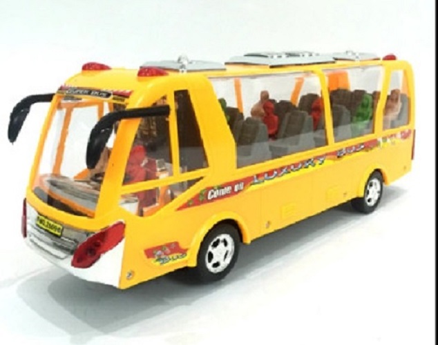 Đồ chơi xe bus bằng nhựa loại đại dài 33cm dùng pin có đèn phát nhạc (MÀU NGẪU NHIÊN)