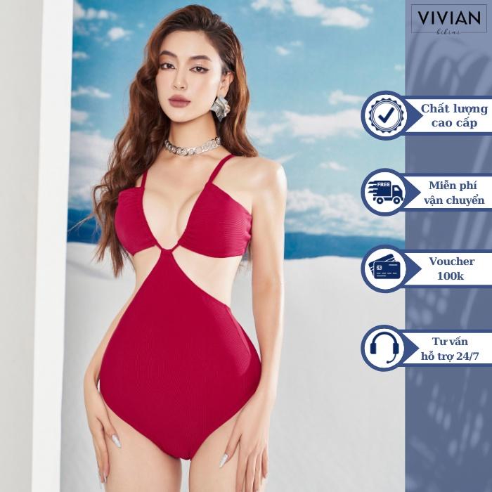 Đồ bơi nữ cao cấp dạng một mảnh cut-out sexy - màu Đỏ - VS179_RD
