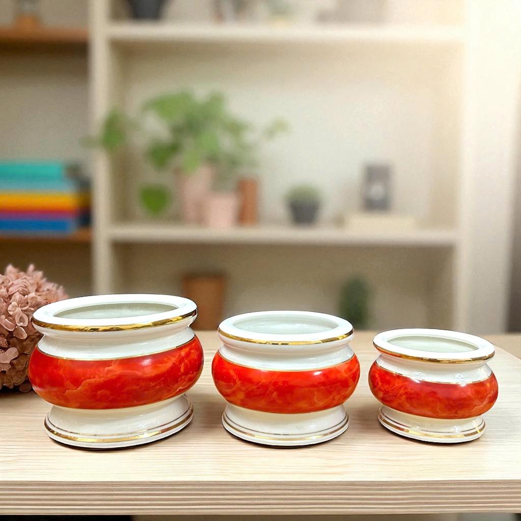 Bộ đồ thờ thần tài RỒNG VIỆT, Bộ đồ sứ men đá đỏ cao cấp, sang trọng