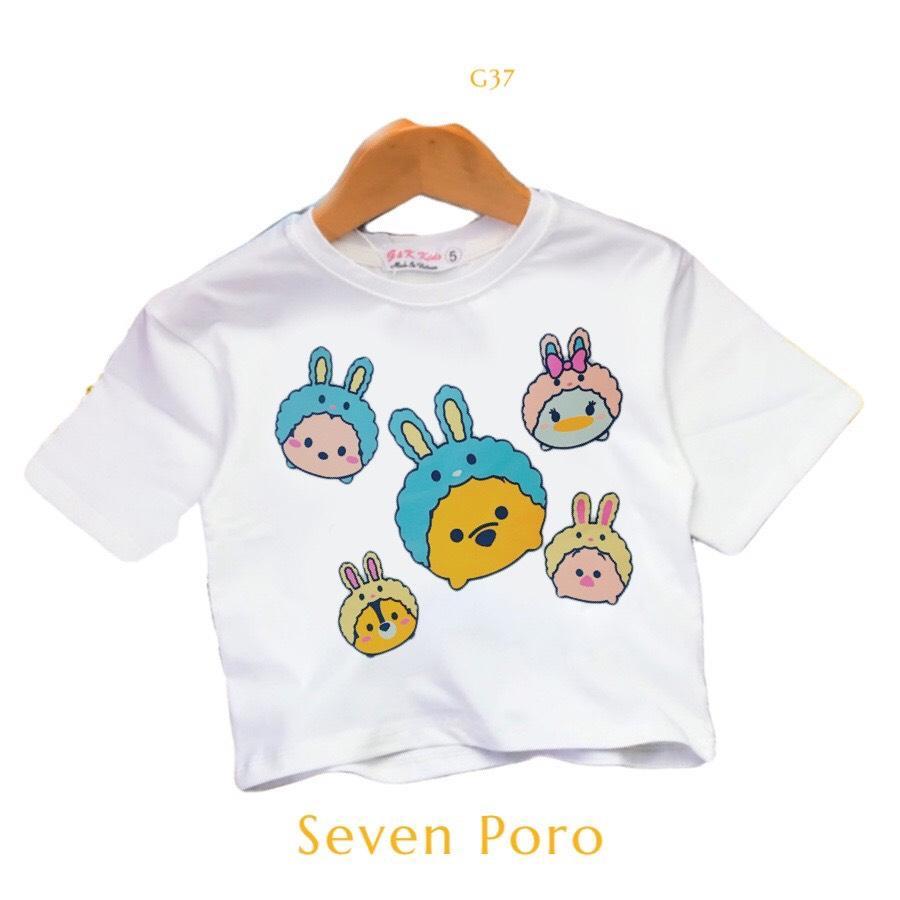 Áo Thun lửng - Croptop bé gái M187- G&amp;K Kids - Beeking - seven-poro