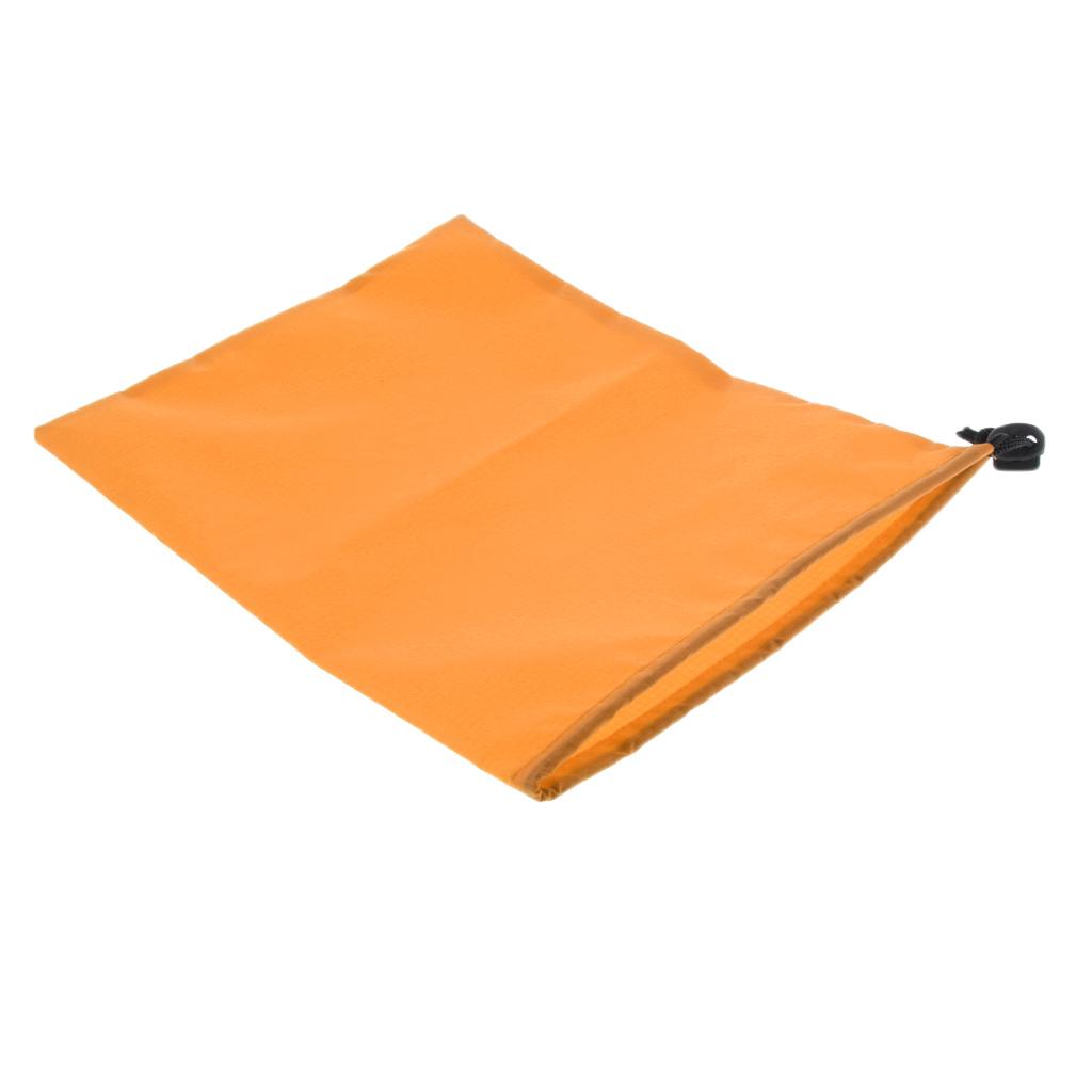 2xWaterproof Drawstring Storage Bag Stuff Bag for Clothes Shoes Orange