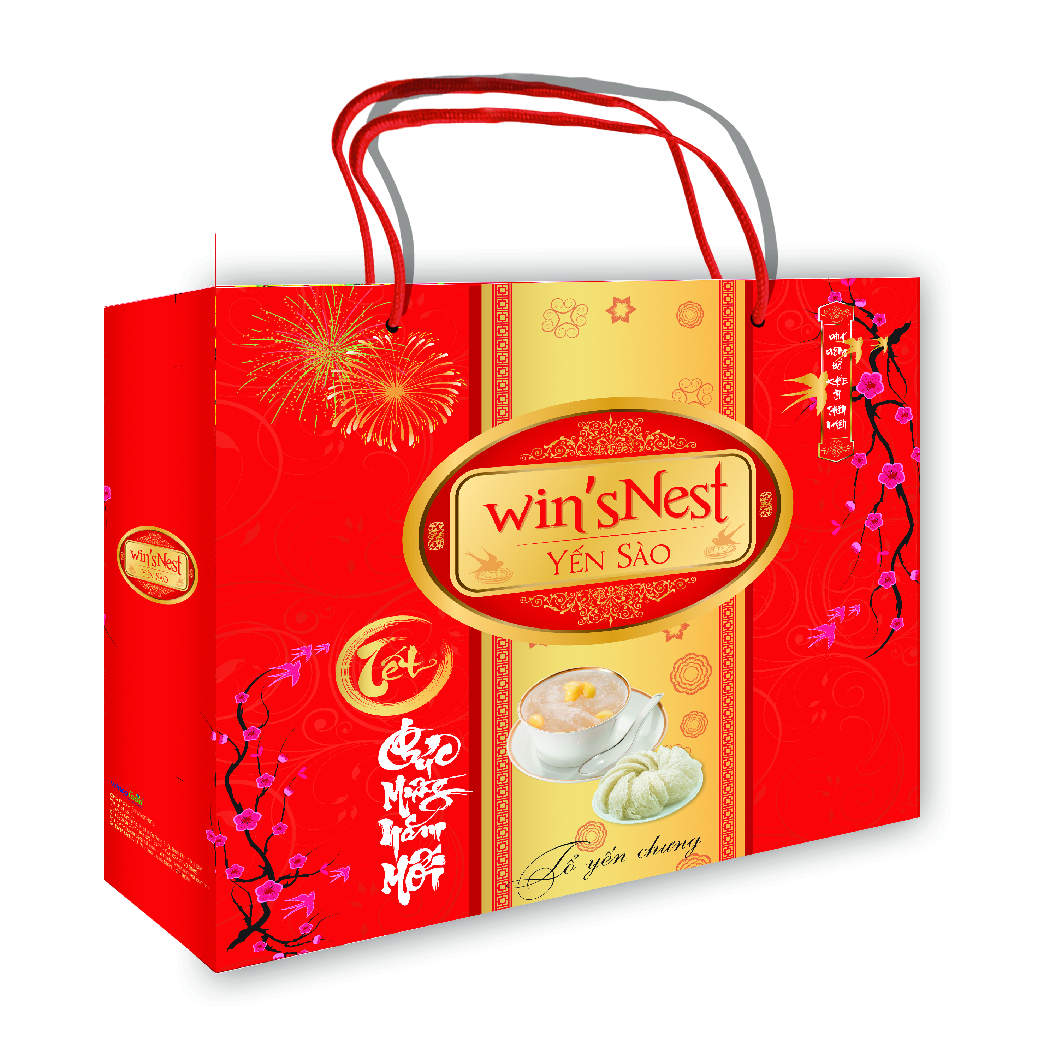 Yến Sào win'sNest Nhân Sâm Nguyên Chất Ít Đường 20% (6 lọ x 70 ml/ Hộp) kèm túi xách