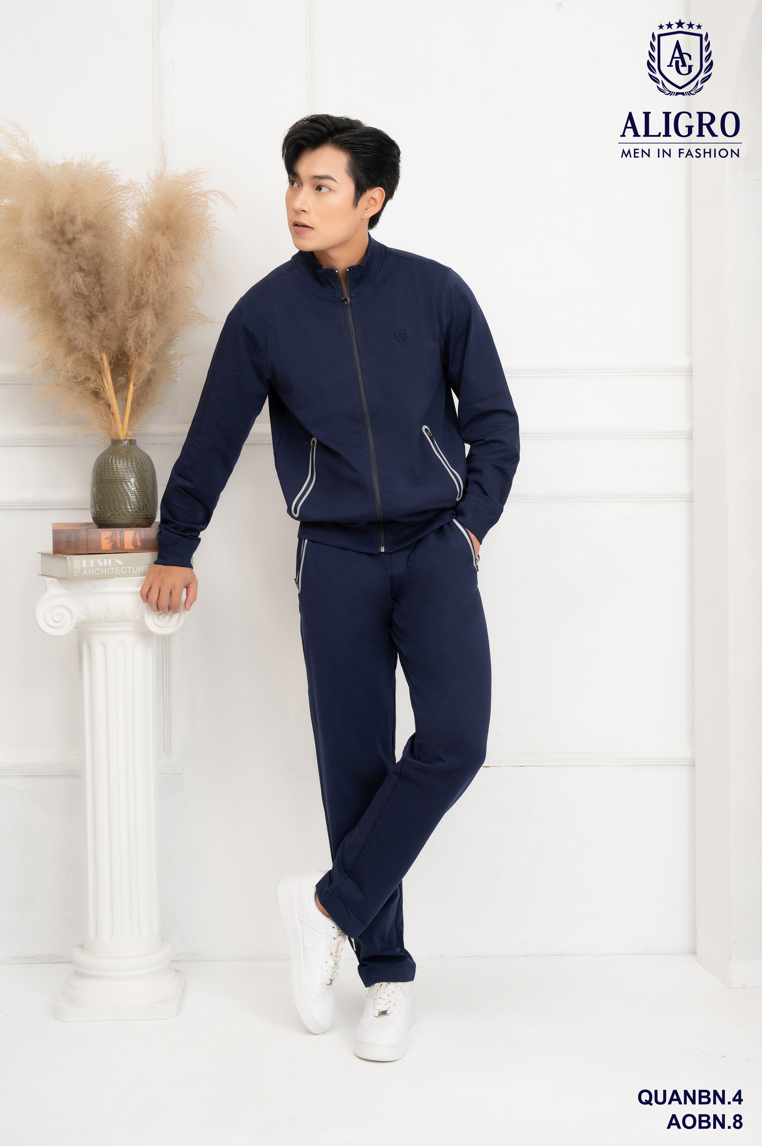 Bộ nỉ kéo khóa nam Aligro BN8