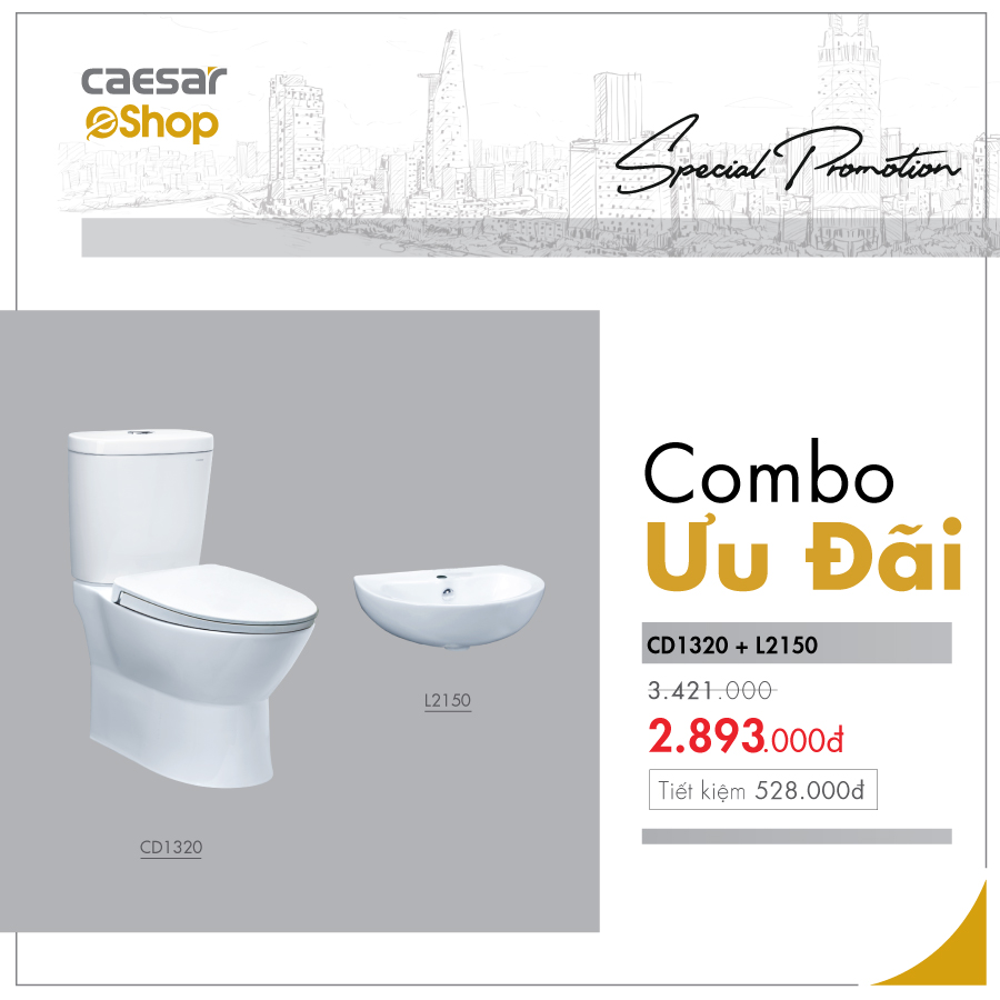 Combo sản phẩm bàn cầu+ lavabo - CD1320+L2150