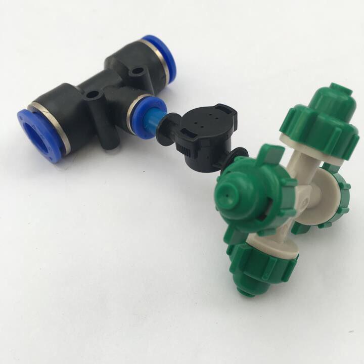 Béc Phun Sương 4 Cửa Nối Nhanh 8 Ly - Có Van Chống Rỉ