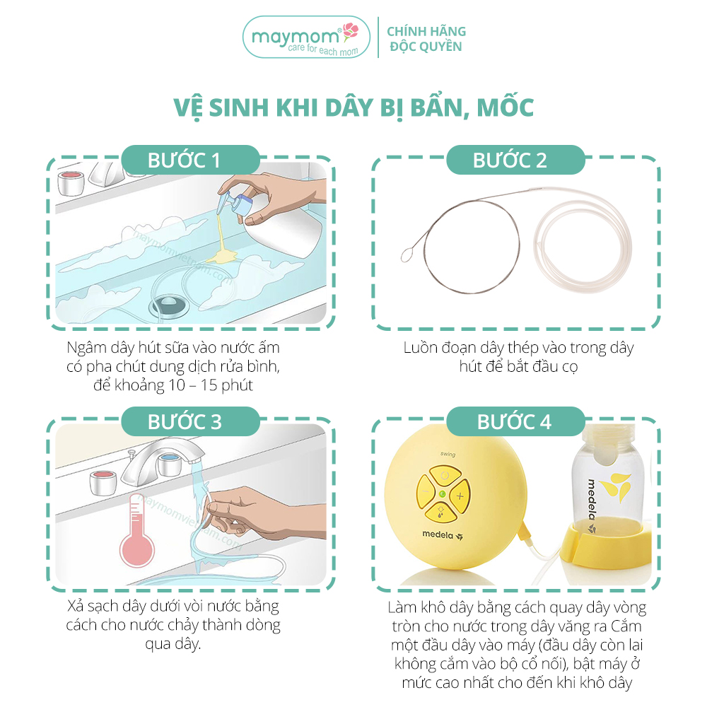 Dây Hút Sữa Medela Swing Maxi Thương Hiệu Maymom, Không Chứa BPA, An Toàn 100%, Vệ Sinh Dễ Dàng - 1 dây