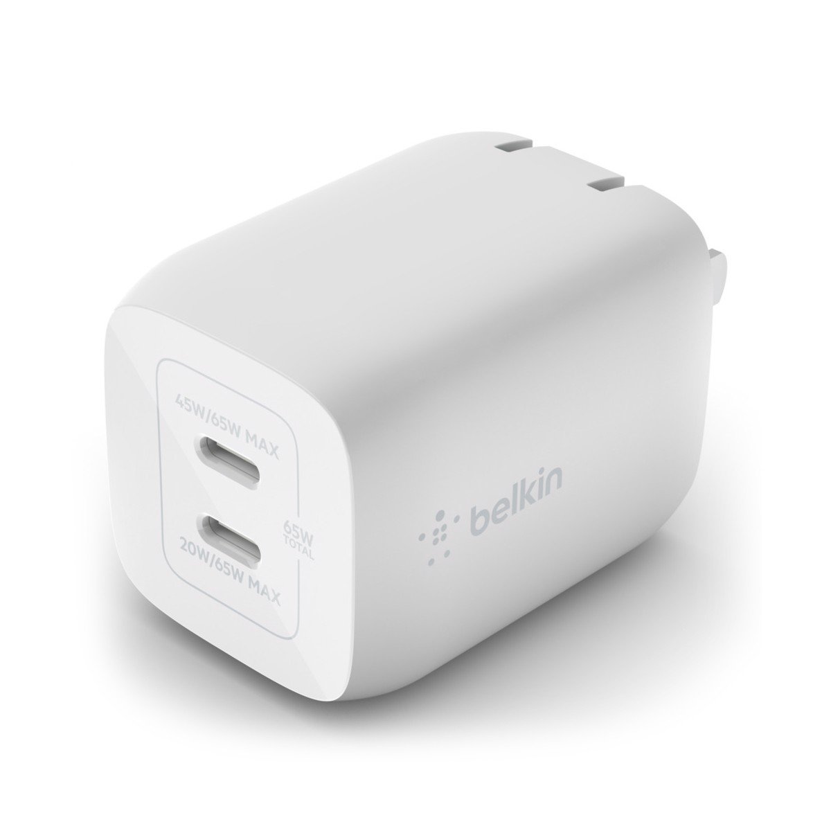 Sạc BOOST↑CHARGE PRO GaN Belkin 65W - 2 cổng USB-C PD 3.0 PPS WCH013 - Hàng chính hãng