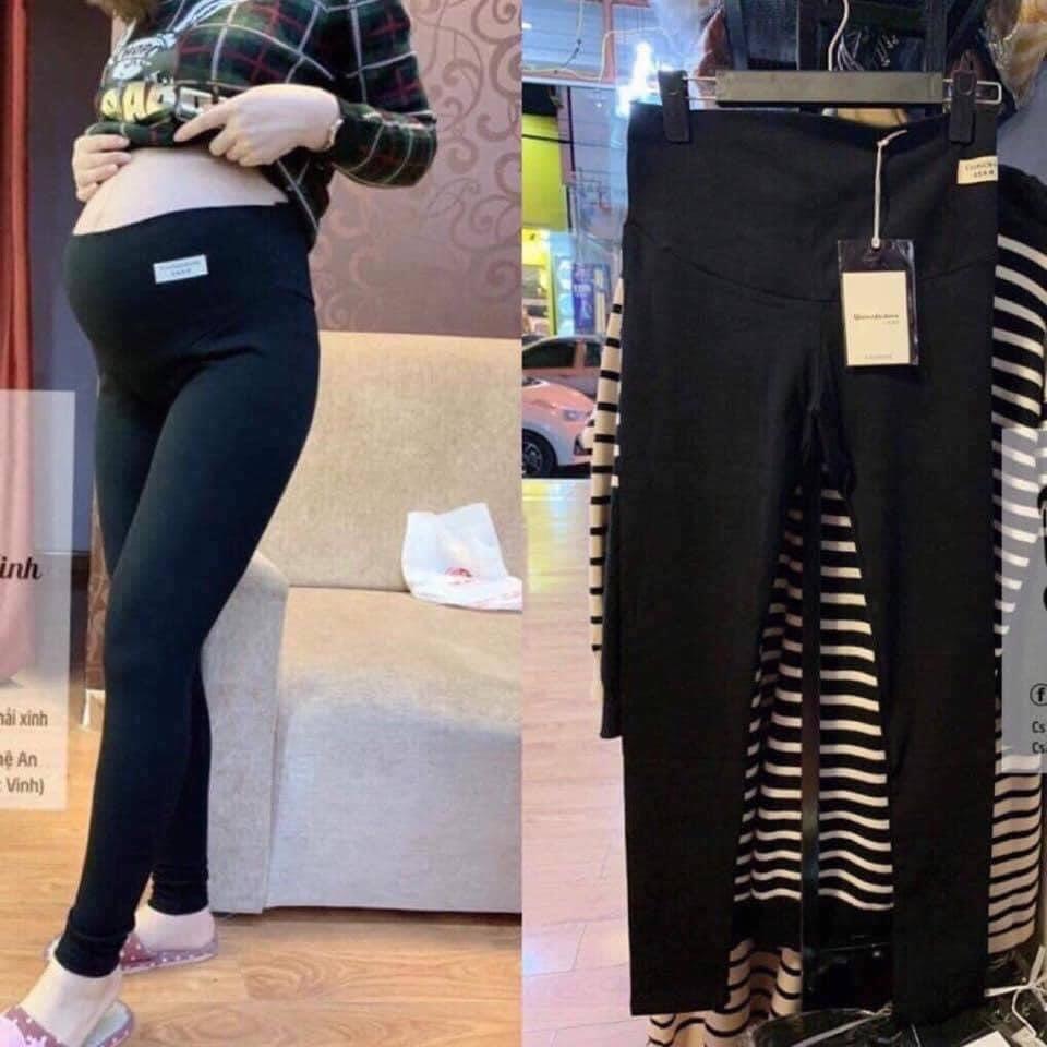 Quần legging bầu loại 1chất umi hàn K bai Ko xù ko dão đẹp hơn chất cotton nhiều️quần bầu có chun chỉnh freesize QB207