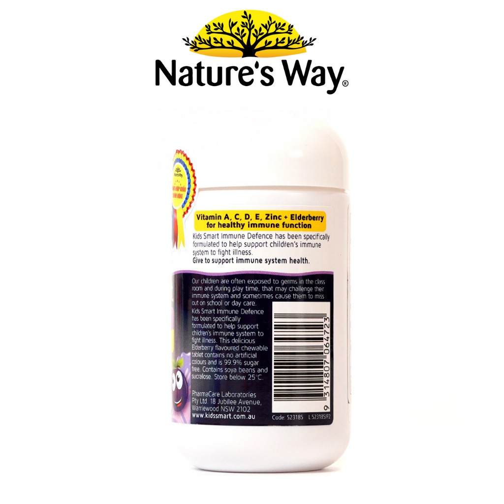 Viên Nhai Cho Bé Nature’s Way Kids Smart Immune Defence Chewables Tăng Cường Miễn Dịch Và Sức Đề Kháng 50 Viên