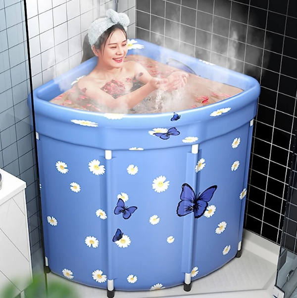 Cao cấp - Bồn Tắm Gia Đình Đặt Góc Spa Bathtub Có Thể Gập