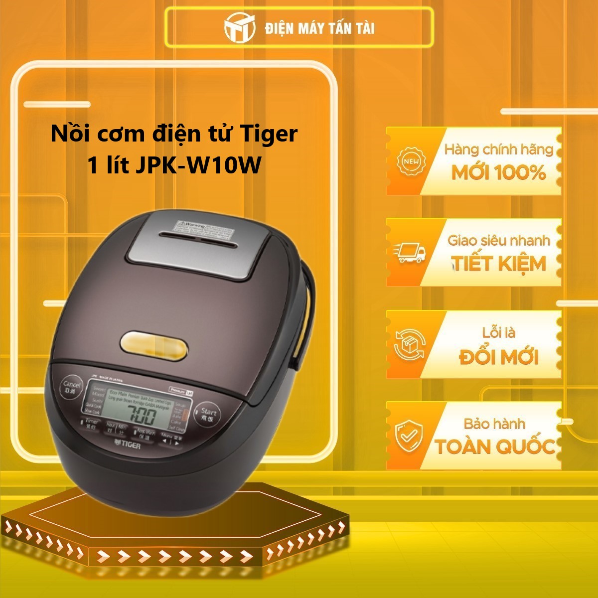 Nồi Cơm Điện Tử Cao Tần Tiger JPK-W10W 1 lít - Hàng chính hãng