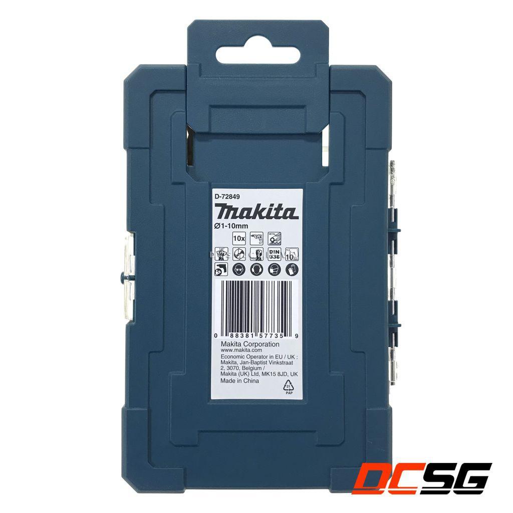 Bộ 10 mũi khoan kim loại HSS-TiN Makita D-72849