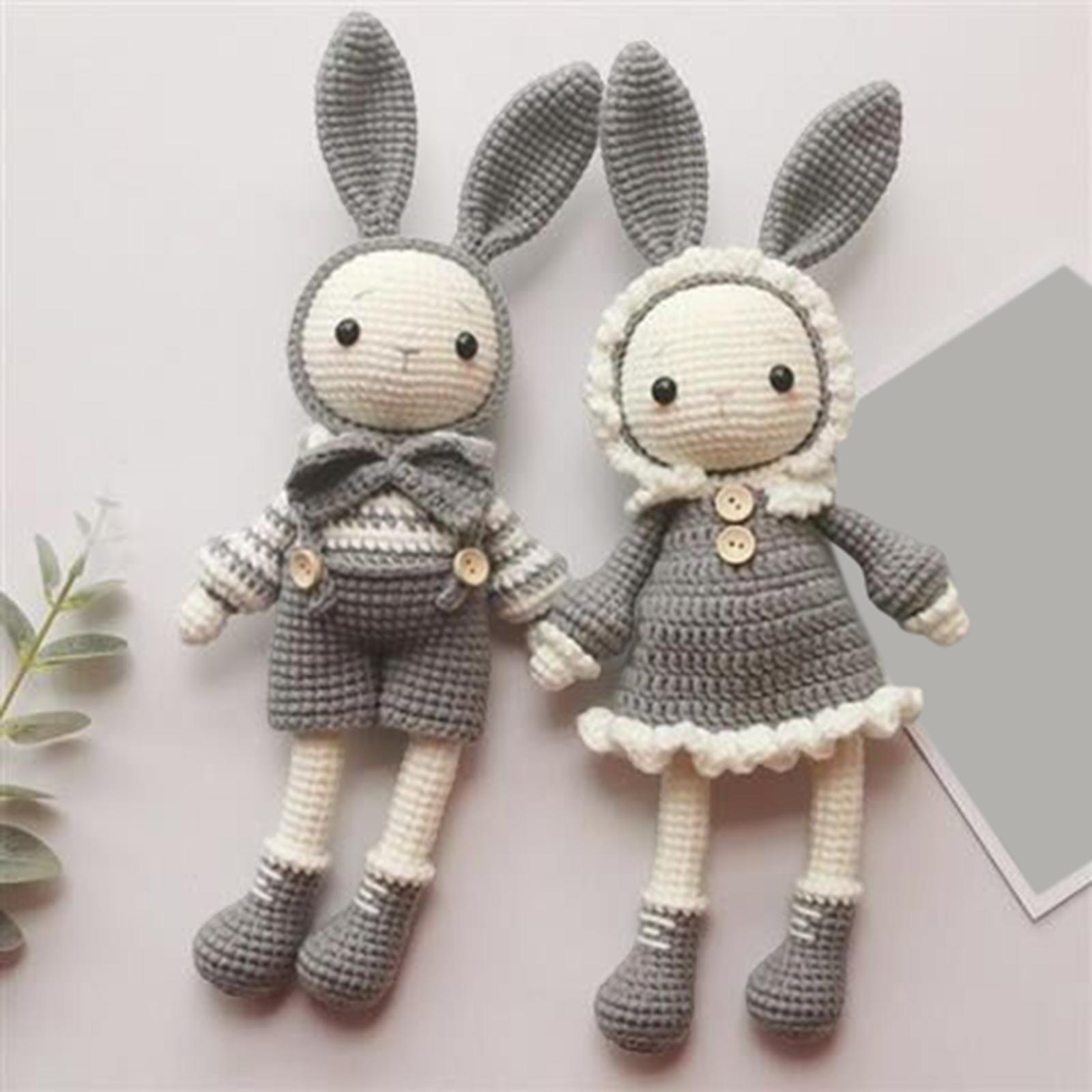 Crochet Set for Beginner Cute Rabbits Yarn Hook Accessories 2x