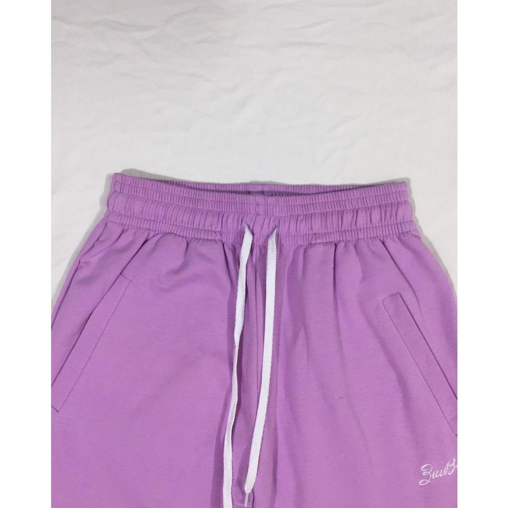 Quần nỉ nữ cotton Jogger sport _ thêu chữ