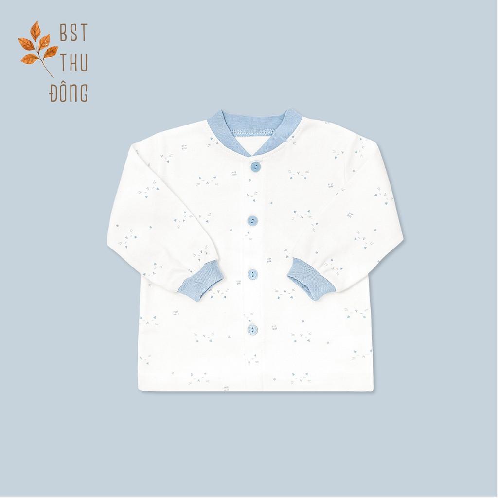 Áo Nút Giữa Tay Dài Bo Dày-Miomio
